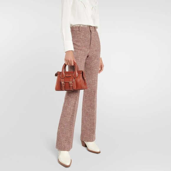 New CHLOE Tweedy Wool Boot Cut Pants 36 2 $1490 - Picture 1 of 13